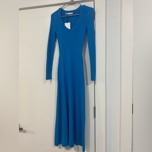 Long rib knit dress